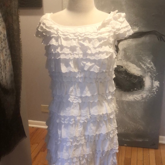 French Connection Dresses & Skirts - FRENCH CONNECTION WHITE EYELET MINI DRESS